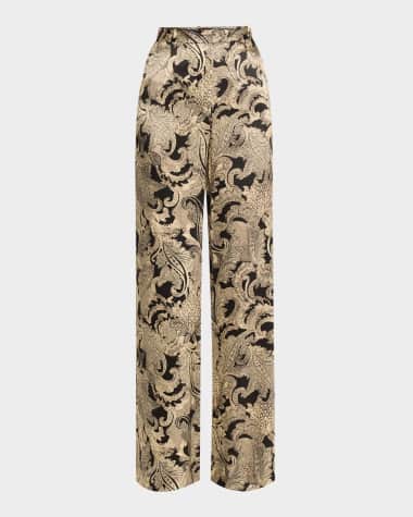 L'Agence Paisley Pilar Wide-Leg Pants