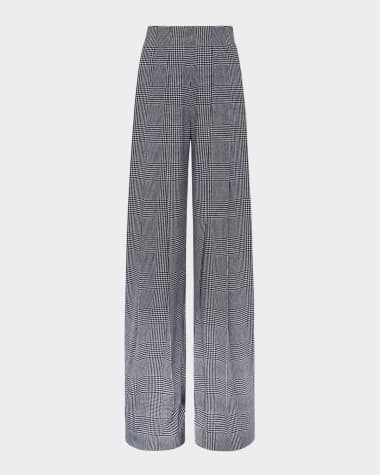 L'Agence Nova Pleated Houndstooth Pants