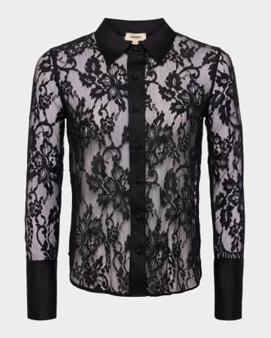 L'Agence Reims Floral Lace Blouse
