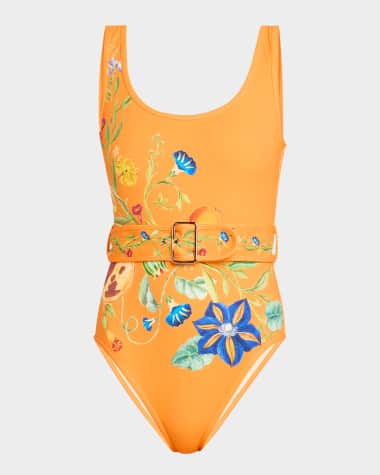 ALEMAIS Flores Belted One-Piece Swimsuit