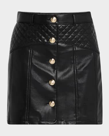 Cinq a Sept Claudia Quilted Vegan Leather Mini Skirt