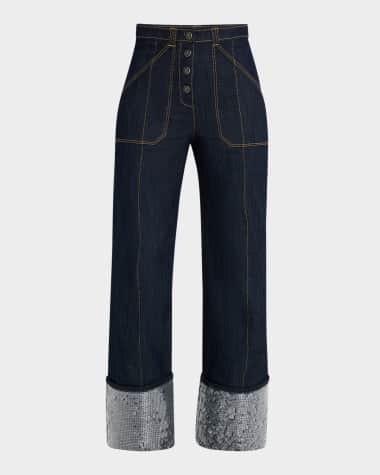 Cinq a Sept Benji Sequin Cuffed Denim Pants