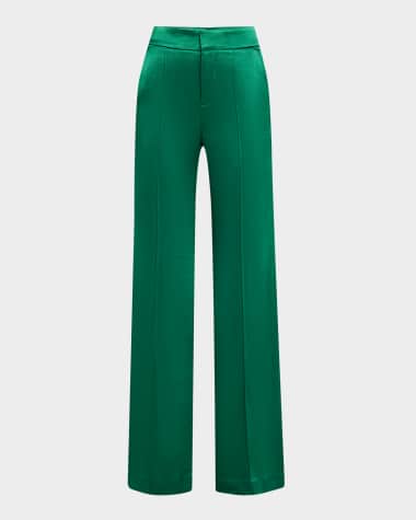 Alice + Olivia Dylan Wide-Leg Satin Pants