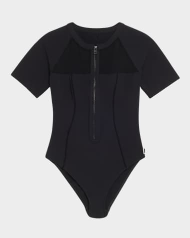 Shan Mesh Zip-Up One-Piece Swimsuit