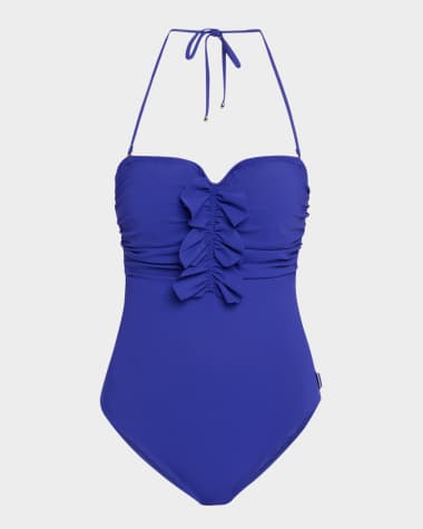 Shan Ruffled Bandeau One-Piece Swimsuit