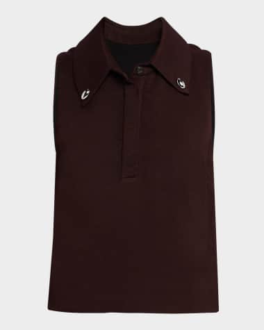 A.L.C. Blaine Stud-Embellished Polo Top