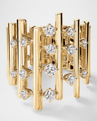 Hearts on Fire 18K Yellow Gold Barre Multi-Row Diamond Ring