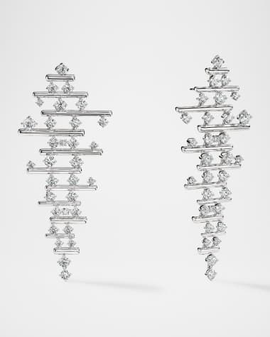 Hearts on Fire Barre 18K White Gold Multi-Row Diamond Drop Earrings