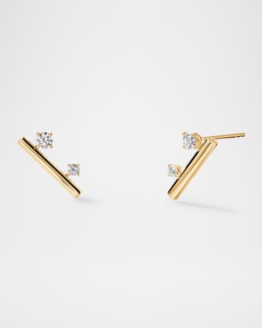 Hearts on Fire Barre 18K Yellow Gold Floating Diamond Climber Earrings