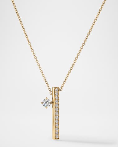 Hearts on Fire Barre 18K Yellow Gold Pave Floating Diamond Pendant Necklace
