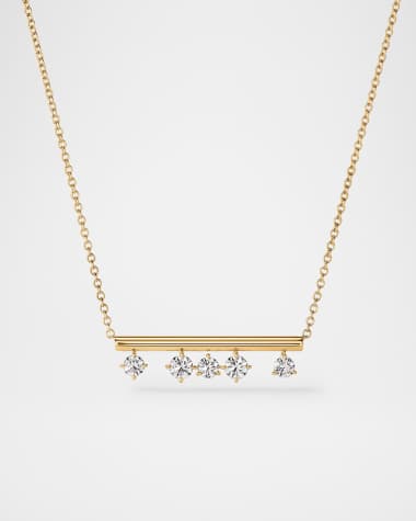 Hearts on Fire Barre 18K Yellow Gold Floating Diamond Pendant Necklace