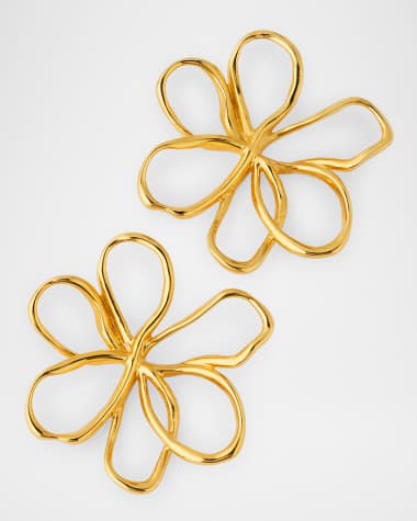 Oscar de la Renta Small Threaded Flower Earrings
