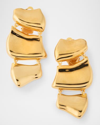 Oscar de la Renta Sculpted Metal Drop Earrings