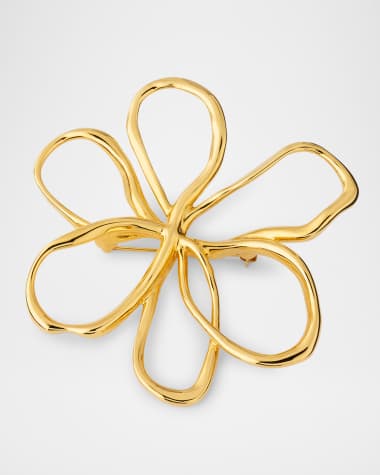 Oscar de la Renta Threaded Flower Brooch