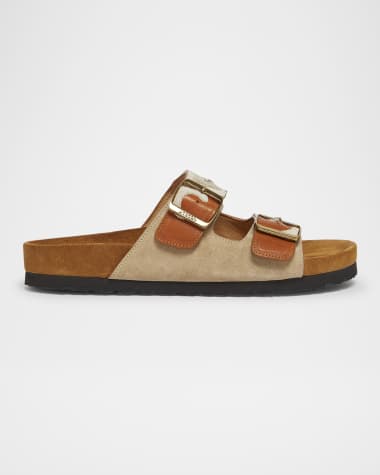 Isabel Marant Lelik Western Double-Buckle Slide Sandals
