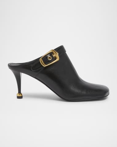 Chloe Andrea Calfskin Buckle Mule Pumps