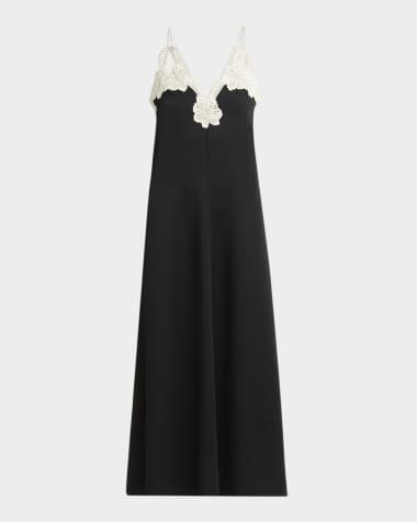 Jil Sander Floral Embroidered Midi Dress