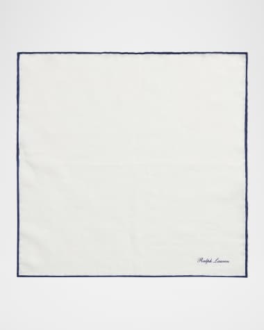 Ralph Lauren Purple Label Men's Tipped Linen Pocket Square