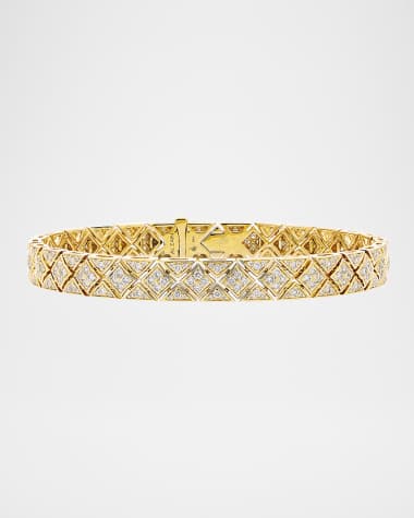 Al Zain Jewelry 18K Yellow Gold Fluidity High Jewelry Bracelet with Diamonds