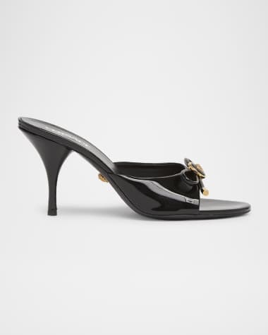 Versace Opera Bow Ballet Mules in Patent Leather