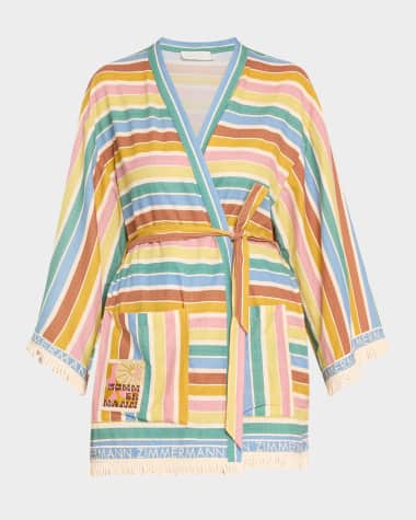 Zimmermann Everley Striped Kimono Robe Coverup