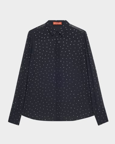 Altuzarra Chika Strass Button-Down Top
