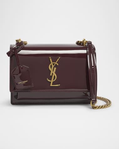 Saint Laurent Sunset Small YSL Crossbody Bag in Patent Leather