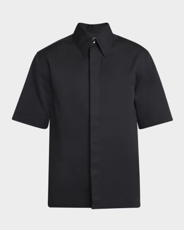 Jil Sander Men's Hidden-Placket Solid Sport Shirt