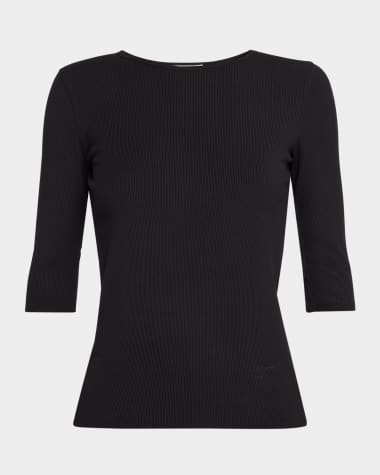 Vince Elbow-Sleeve Crewneck Tee