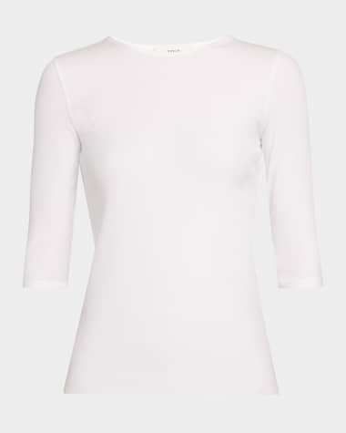 Vince Elbow-Sleeve Crewneck Tee