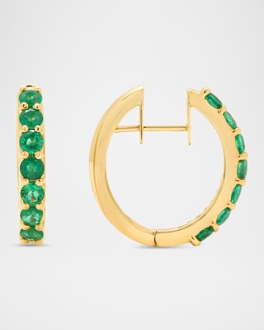 Stevie Wren 18K Yellow Gold The Diana Gemstone Huggie Earrings