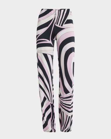 Pucci Iride-Print Straight-Leg Pull-On Trousers