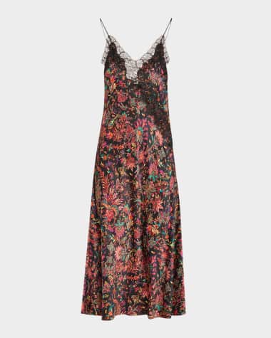 Natori Granada Floral-Print Midi Slip Dress