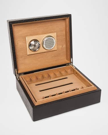 Brouk and Co Croc-Embossed Leather Cigar Humidor