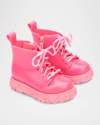 Mini Melissa Girl's Shiny Combat Boots, Baby/Toddlers