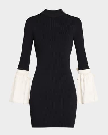 SIMKHAI Agathea Knit Combo Bodycon Mini Dress
