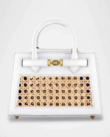 Tyler Ellis Winnie Mini Rattan & Leather Top-Handle Bag