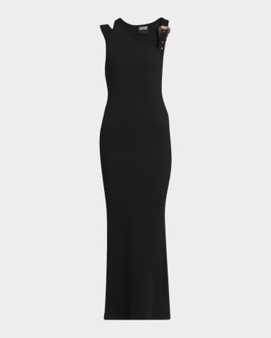 Versace Jeans Couture Asymmetric Knit Maxi Dress
