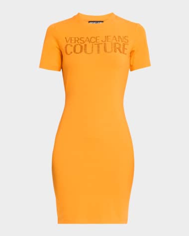 Versace Jeans Couture Knit Logo Mini Dress