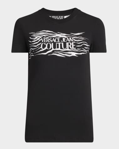 Versace Jeans Couture Short-Sleeve Zebra Logo T-Shirt