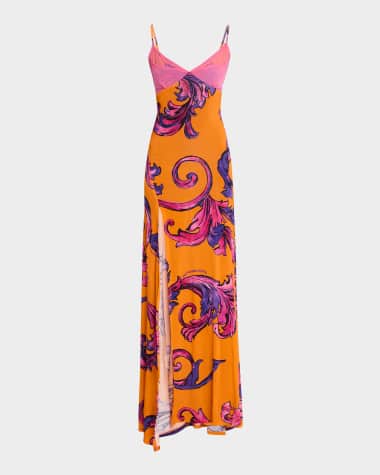 Versace Jeans Couture Outline Barocco Slip Dress