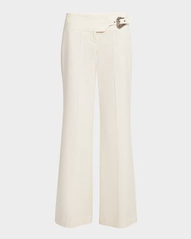 Versace Jeans Couture Wide-Leg Buckle Pants