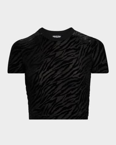 Versace Jeans Couture Cropped Zebra Burnout Tee