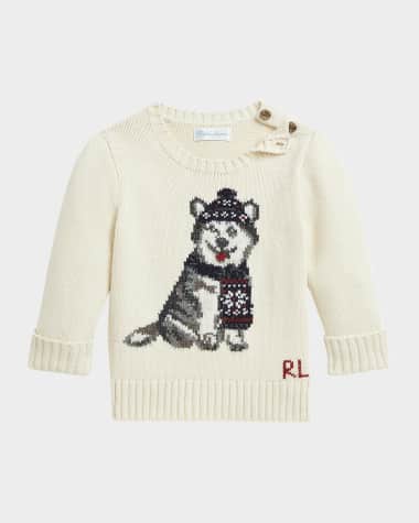 Ralph Lauren Childrenswear Boy's Husky Intarsia Sweater, Size 3M-24M