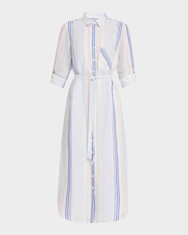 Finley Alex Striped A-Line Midi Shirtdress