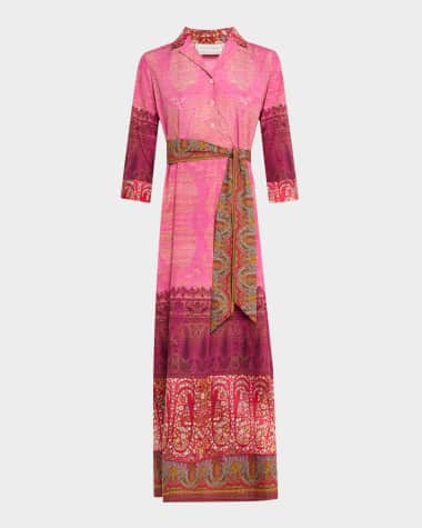 Pierre-Louis Mascia Floral & Paisley-Print Maxi Shirtdress