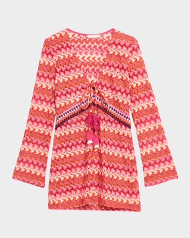 Ramy Brook Carra Chevron Crochet Mini Dress