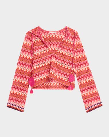 Ramy Brook Cline Chevron Knit Hooded Crop Top