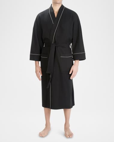 Majestic International Men's Waffle Knit Kimono Robe