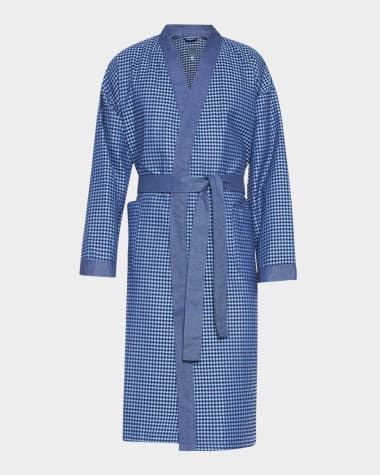 Majestic International Men's La Paz Woven Waffle Knit Robe